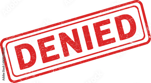 Red stamp with the word denied in bold letters isolated on transparent background