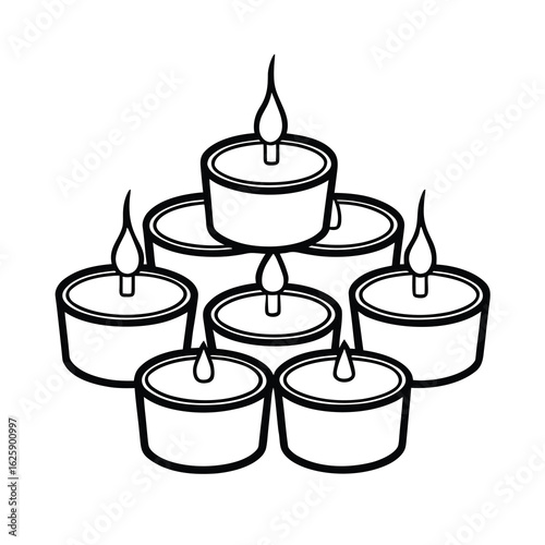 tealight candles vector set