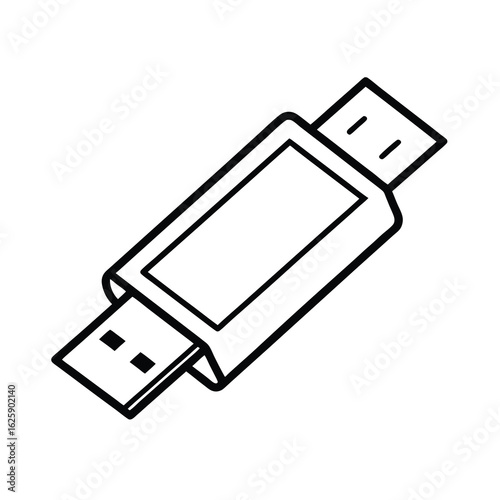 usb flash drive line art icon
