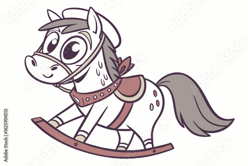 Cute cartoon tikbalang, Philippine folklore creature, vector style, horse-like with humanoid features, simplified