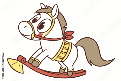 Cute cartoon tikbalang, Philippine folklore creature, vector style, horse-like with humanoid features, simplified