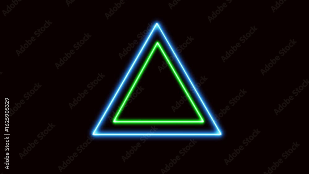 Trendy design glowing neon triangle animation loop with bright vivid colors and dynamic energy effect. Modern glowing neon triangle animation with light blue green shapes dynamic energy seamless loop. Trendy design glowing neon triangle animation loop with bright vivid colors and dynamic energy effect. Modern glowing neon triangle animation with light blue green shapes dynamic energy seamless loop.