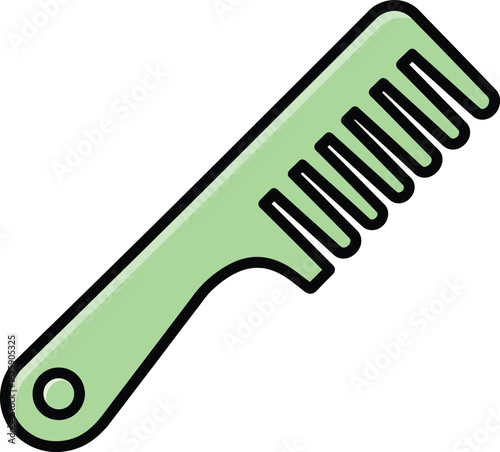 Simple green comb for everyday hair styling and grooming needs