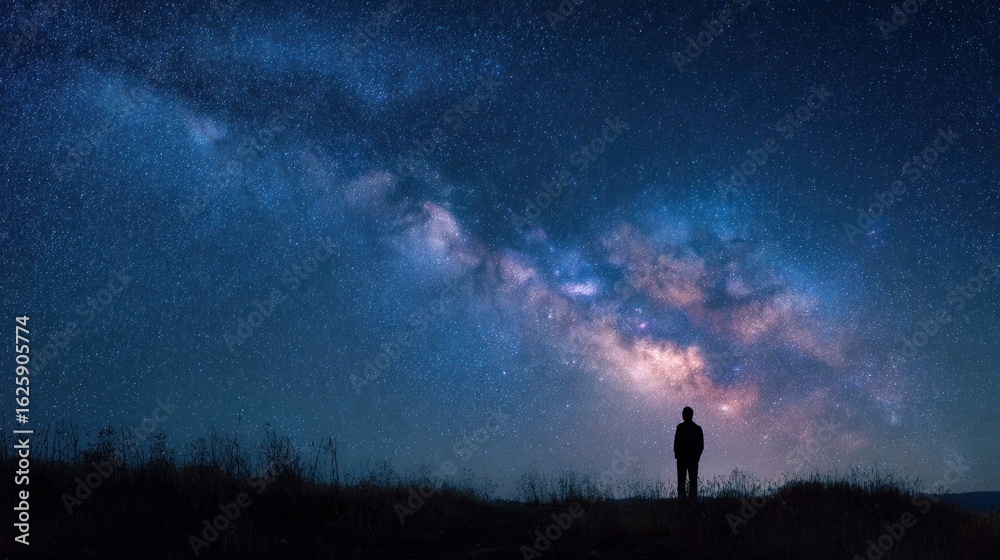 Fototapeta premium Night sky milky way contemplation