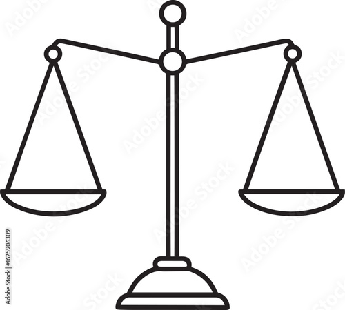 Balanced weight outline vector illustration
