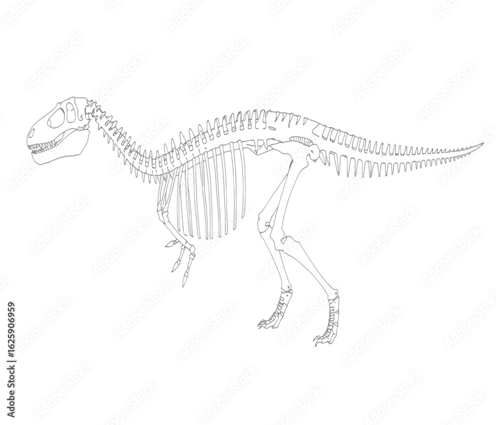 Fototapeta premium Flat Vector Dinosaur Illustration with Minimalist Style