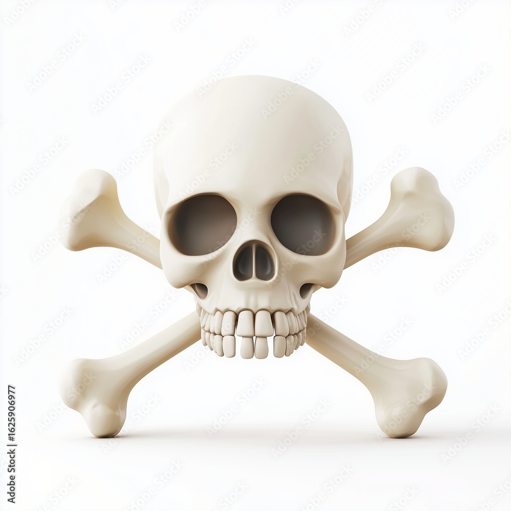 Obraz premium Bones head human anatomy skeleton, isolated white