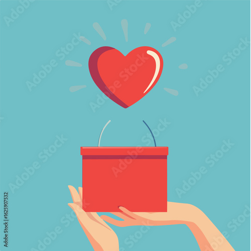 Charity Heart Donation Box Concept