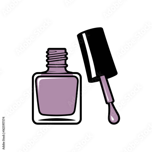 Elegant Nail Polish: A meticulously crafted studio shot showcases a bottle of vibrant nail polish, along with the applicator, perfectly poised to bring a splash of color to your nails.
