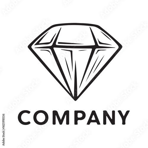An elegant vector logo design for a jewelry company. This logo features sleek, modern elements with a sparkling diamond or gem motif, conveying luxury, sophistication, and high-quality craftsmanship.