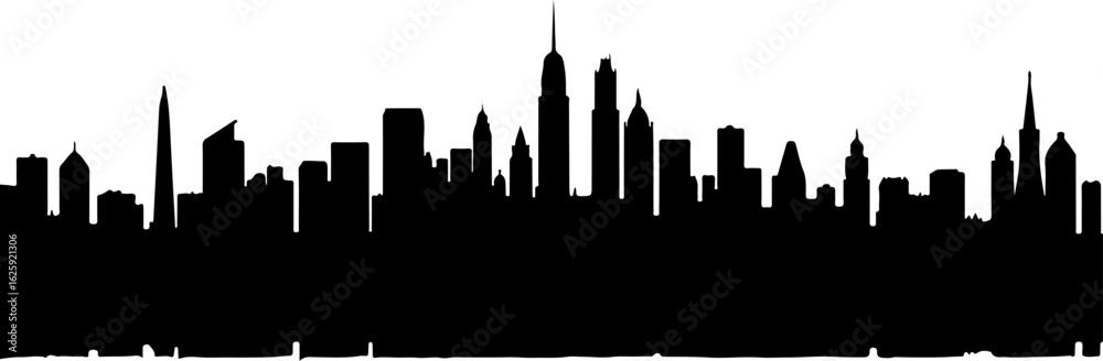 Fototapeta premium City Skyline, Urban Silhouette, Cityscape Art, Bundle