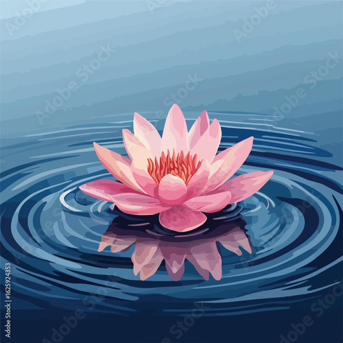 Zen Lotus Flower Meditation Concept Illustration