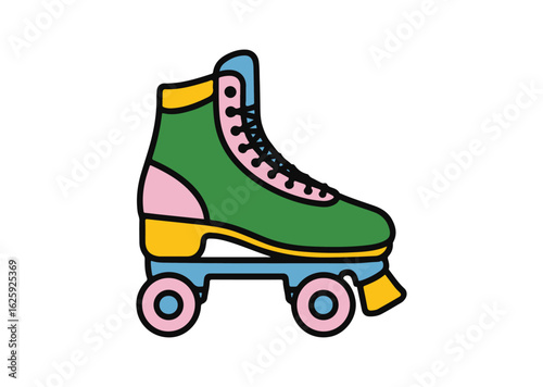 Roller skate Vector Illustration, Roller skate Icon