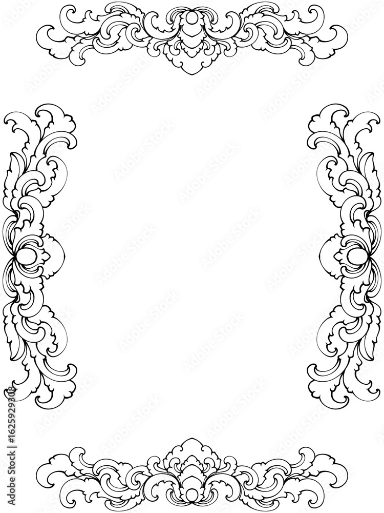 Fototapeta premium frame with floral ornament