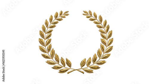 Gold laurel wreath, circular design
