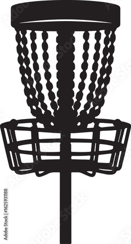 Vector art of disc golf basket vector illustration isolated on white background for print
