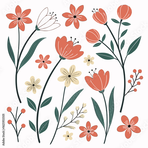 flower, pattern, seamless, floral, vector, leaf, wallpaper, nature, illustration, design, decoration, spring, flowers, art, vintage, blossom, plant, summer, textile, texture, drawing, decor, beauty, e