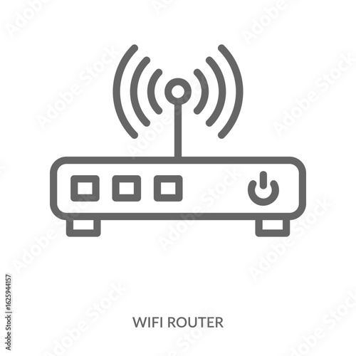 Wifi Router Icon Line Style. Design Vector Illustration