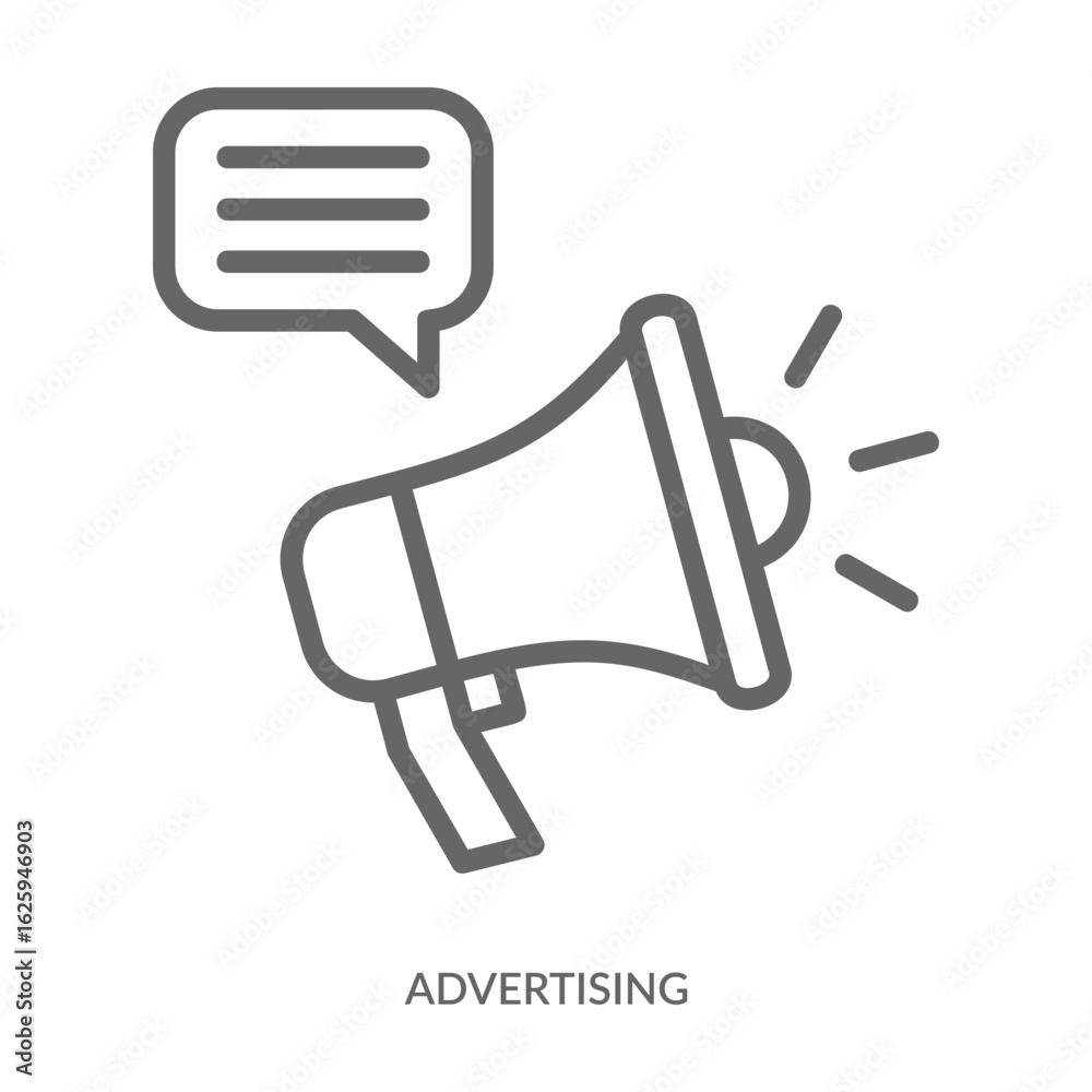 Advertising Icon Line Style. Design Vector Illustration