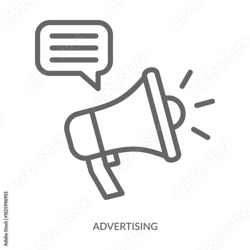 Advertising Icon Line Style. Design Vector Illustration