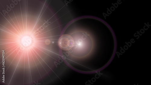 Bright lens flare light effect abstract background design glow star burst shine radiant energy cosmic galaxy digital art