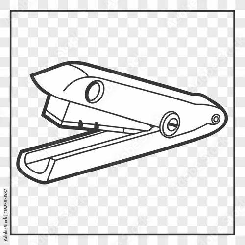 Illustration of a stapler for office use and paper fastening purposes