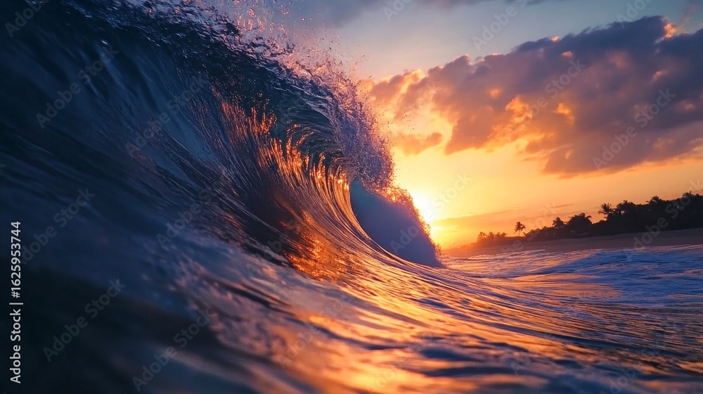 Obraz premium high omak roll with sunset light highlights