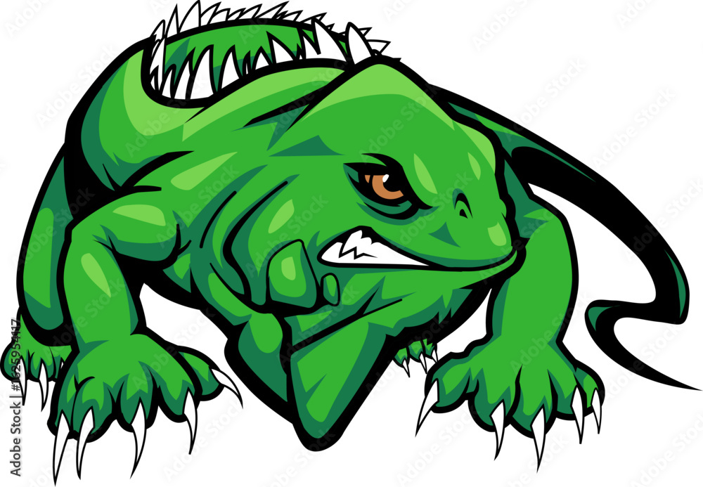 Naklejka premium Bold Iguana Vector Mascot Design