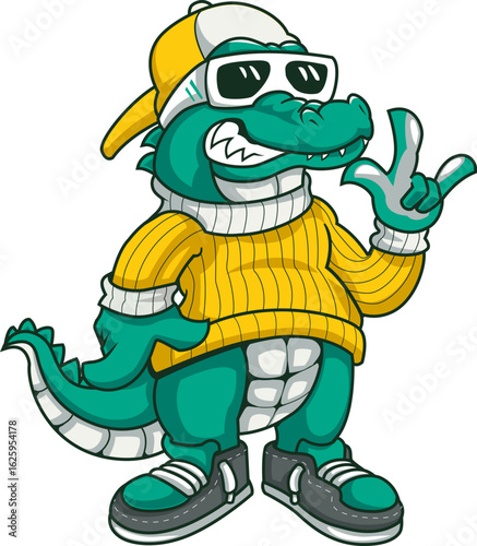 Urban Style Gator Rapper Mascot Design
