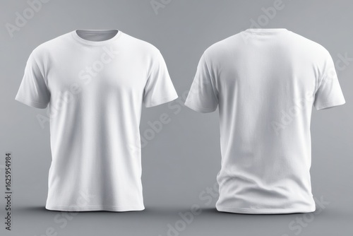 White T-shirt Mockup Front and Back Plain Apparel Template