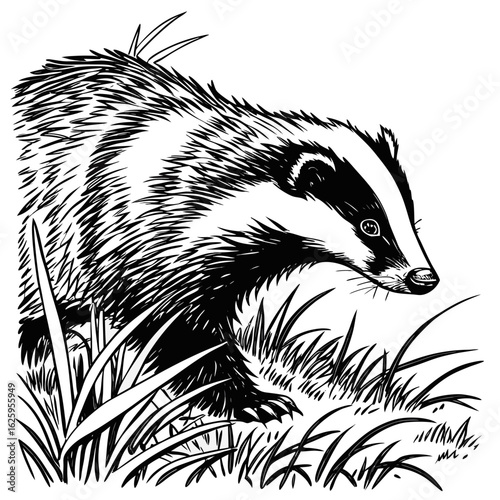 standing badger

animal on rock  vector