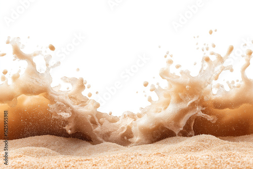 Swirling Sand and Surf on a Tranquil Beach