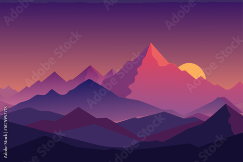 mountains in the morning