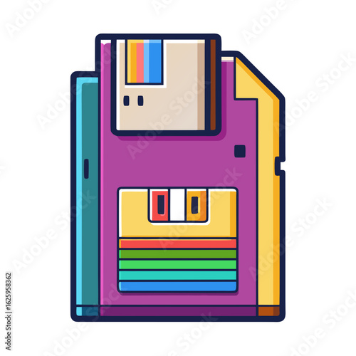 Vintage floppy disk icon isolated on white background