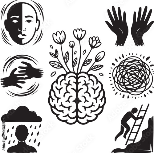 Mindful growth and overcoming challenges symbolized