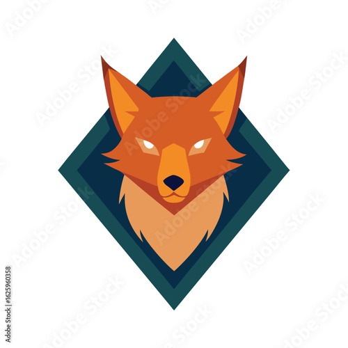 Dhole head in wild triangle badge with loyal pack ribbon vector art illustration