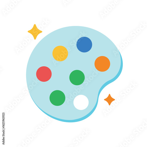 Paint palette with stars instead of colors creative art concept vector art illustration