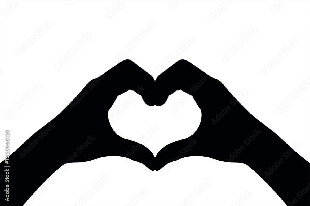 Fototapeta premium Black hands forming heart shape love gesture