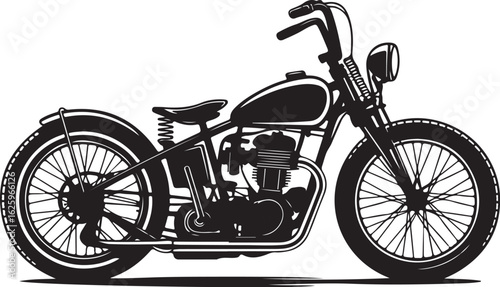 Classic chopper motorcycle silhouette for custom builds and lifestyle