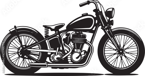 Classic chopper motorcycle ready for customization and adventure