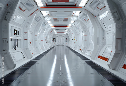 3d illustrations science interior corridor fiction fi sci scene station air lock footed space hall architecture gate design door abstract building star wars colourful earth future colours deck