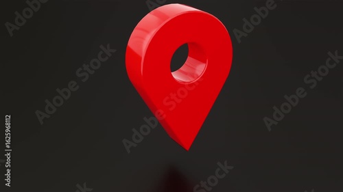 Location red pin. Computer generated 3d render