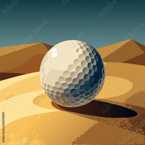 golf ball on the sand