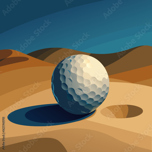 golf ball on the sand