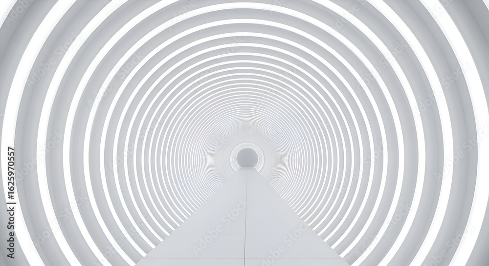 Naklejka premium Bright white tunnel with a futuristic and modern design