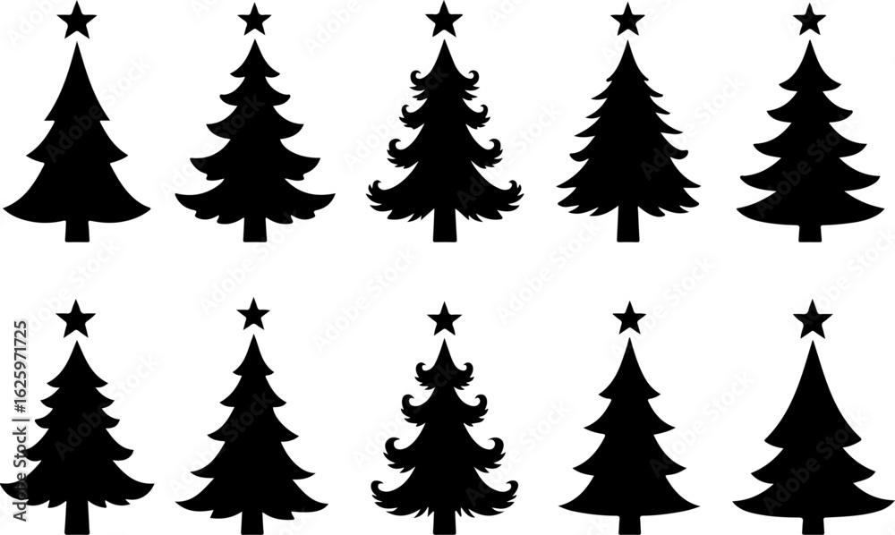 Obraz premium Christmas Tree holiday, pine tree, festive Vector Bundle
