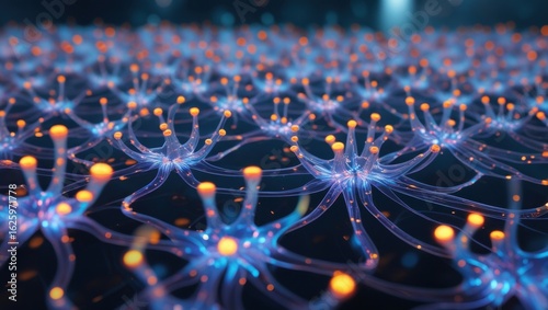 Neural Network Activity with Glowing Brain Connections, High-Resolution Concept Art	
