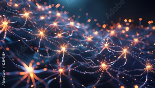 Neural Network Activity with Glowing Brain Connections, High-Resolution Concept Art	
