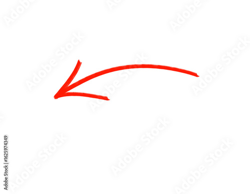 A single red arrow pointing to the left, isolated on a transparent background
