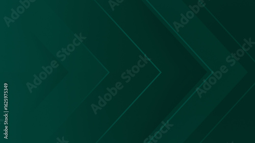 Dark green background with thin slimline. Triangle arrows pattern geometric background. Modern Xmas tree.  Christmas business card diagonal arrow stripes. Dark blue green emerald banner